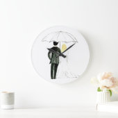 Mariage couple Juste marié chic aquarelle horloge (Maison)