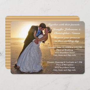 Mariage Couple sur Sunset Beach Mariage Invitation