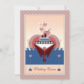 Mariage Croisière Coeur Invitation (Devant)
