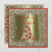 MARIAGE CRYSTAL CRYSTAL Gold Sparkle Invitation (Devant / Derrière)