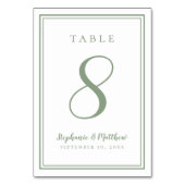 Mariage customisé Numéro de table Dîner Sage Vert (Par défaut)