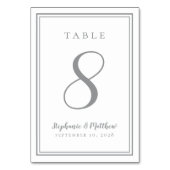 Mariage customisé Numéro de table gris chic (Dos)