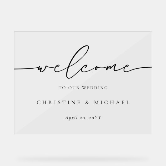 Mariage d'accueil de script élégant horizontal (Recto)