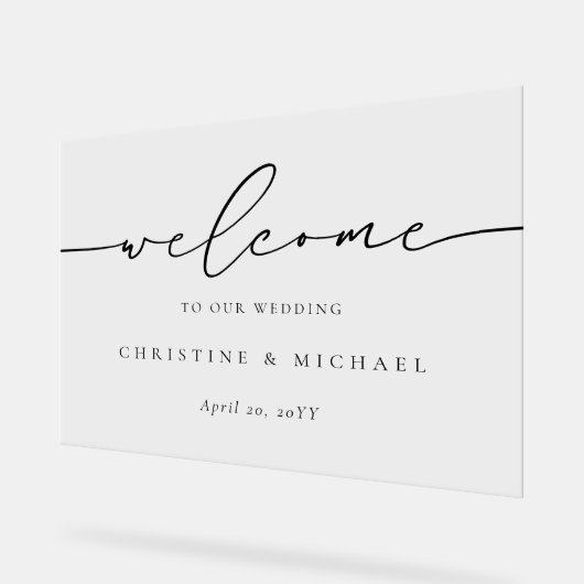 Mariage d'accueil de script élégant horizontal (Angle)