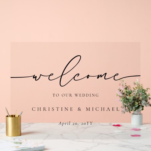 Mariage d'accueil de script élégant horizontal (Mariage)