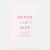 Mariage d'accueil personnalisé rose chaud moderne (Recto)