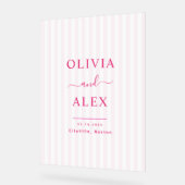 Mariage d'accueil personnalisé rose chaud moderne (Angle)