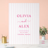 Mariage d'accueil personnalisé rose chaud moderne (Mariage)