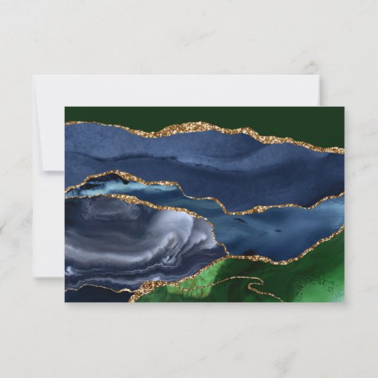 Mariage d'âge bleu et vert RSVP (Dos)