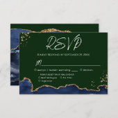 Mariage d'âge bleu et vert RSVP (Devant / Derrière)