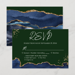 Mariage d'âge bleu et vert RSVP