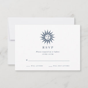 Mariage d'âge bleu soleil et lune céleste RSVP