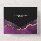 Mariage d'âge violet et or sur invitation (Verso)