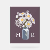 Mariage Daisées Mason Jar Monogramme initial viole (Recto)
