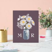 Mariage Daisées Mason Jar Monogramme initial viole (Mariage)