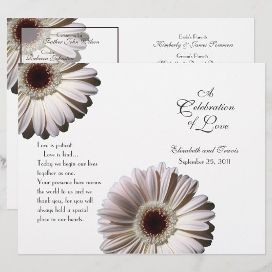 Mariage Daisy/ Programme (Devant / Derrière)