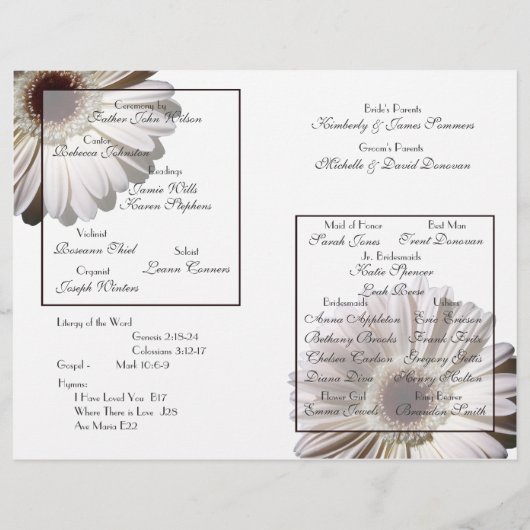 Mariage Daisy/ Programme (Dos)