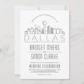 Mariage Dallas | Invitation Skyline stylisée (Devant)