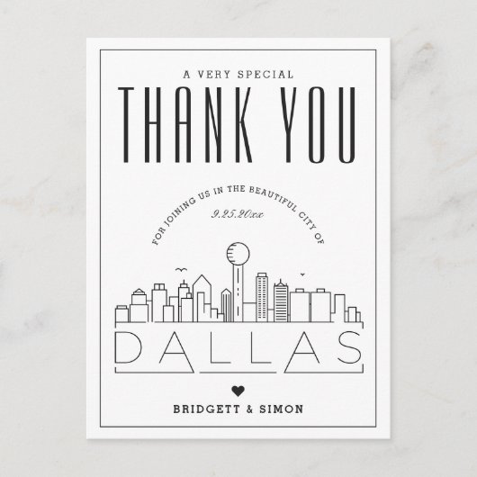 Mariage Dallas | Merci de venir ! Carte postale (Devant)