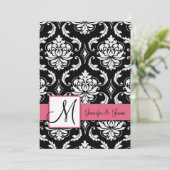 Mariage Damask Monogram Invitations Honeysuckie (Debout devant)