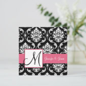 Mariage Damask Monogrammes Invitations Honeysuckie (Debout devant)