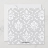 Mariage Damask Monogrammes Noms Invitation Turquoi (Dos)