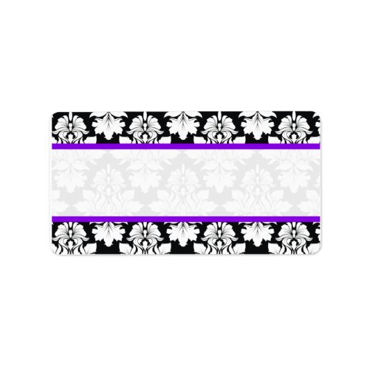 Mariage Damask Purple Étiquettes de adresse (Devant)