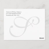 Mariage damassé blanc/gris Carte de remerciements  (Dos)