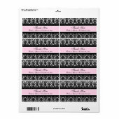 Mariage damassé blanche rose Étiquettes (Feuille entière)