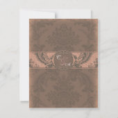 Mariage damassé élégant rose RSVP (Dos)