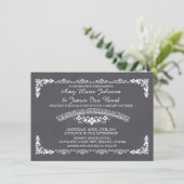 Mariage damassé fleurie Chalkboard invitations déc (Debout devant)