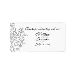 Mariage damassé gris Favoriser les Étiquettes / St