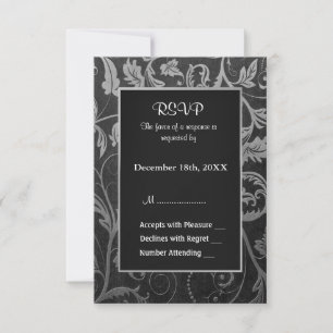 Mariage damassé gris noir et argent - RSVP