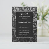 Mariage damassé gris noir et argent - RSVP (Debout devant)