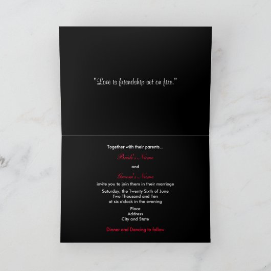 Mariage damassé Invitation (Intérieur)