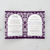Mariage damassé Invitation à choisir blanc Arrière (Intérieur)