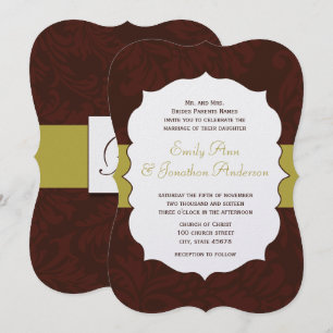 Mariage damassé Invitation de la Bourgogne moderne