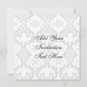 mariage damassé Invitation Monogramme rose (Dos)