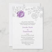 Mariage damassé Invitations Lavender Et Grey (Devant)