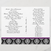 Mariage damassé Programme Flyer Purple Rose 2 (Dos)