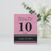 Mariage damassé rose Numéro de table Réception de (Debout devant)