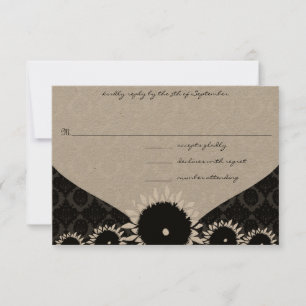Mariage damassé tournesol noir RSVP