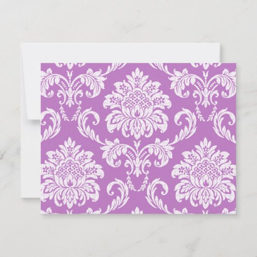 Mariage damassé violet RSVP (Dos)