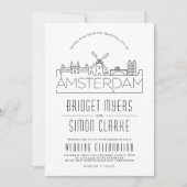 Mariage d'Amsterdam | Invitation Skyline (Devant)