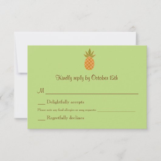 Mariage d'ananas bilingue RSVP à deux côtés (Devant)