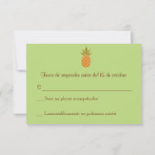 Mariage d'ananas bilingue RSVP à deux côtés (Dos)