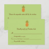 Mariage d'ananas bilingue RSVP à deux côtés (Devant / Derrière)