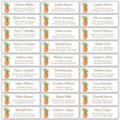 Mariage d'ananas tropical Étiquette de adresse inv (Devant)