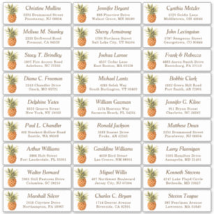 Mariage d'ananas tropical Étiquette de adresse inv