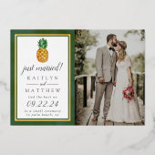 Mariage d'ananas tropicale Faire-part photo réel (Recto)